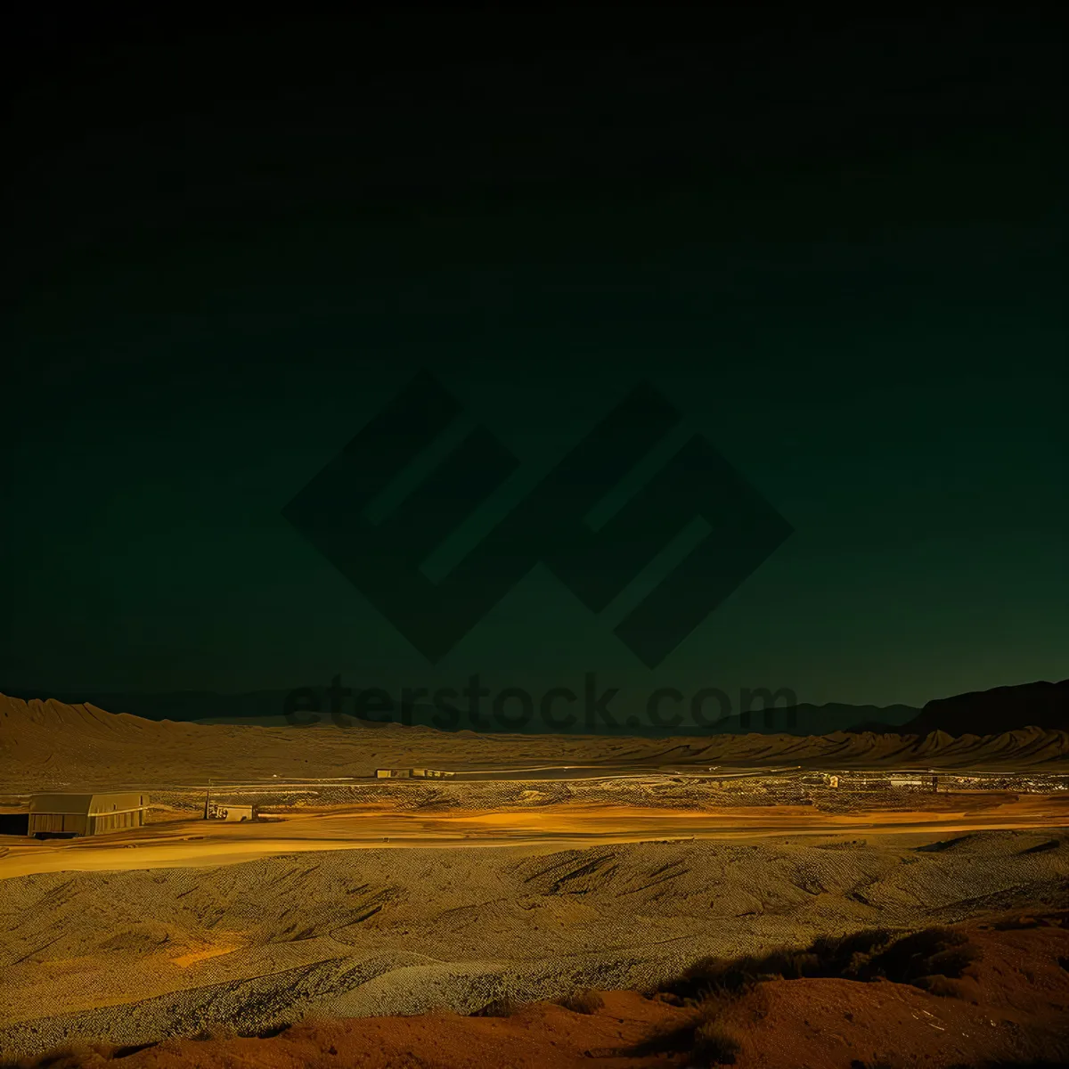 Picture of Vast Desert Landscape under Clear Sky