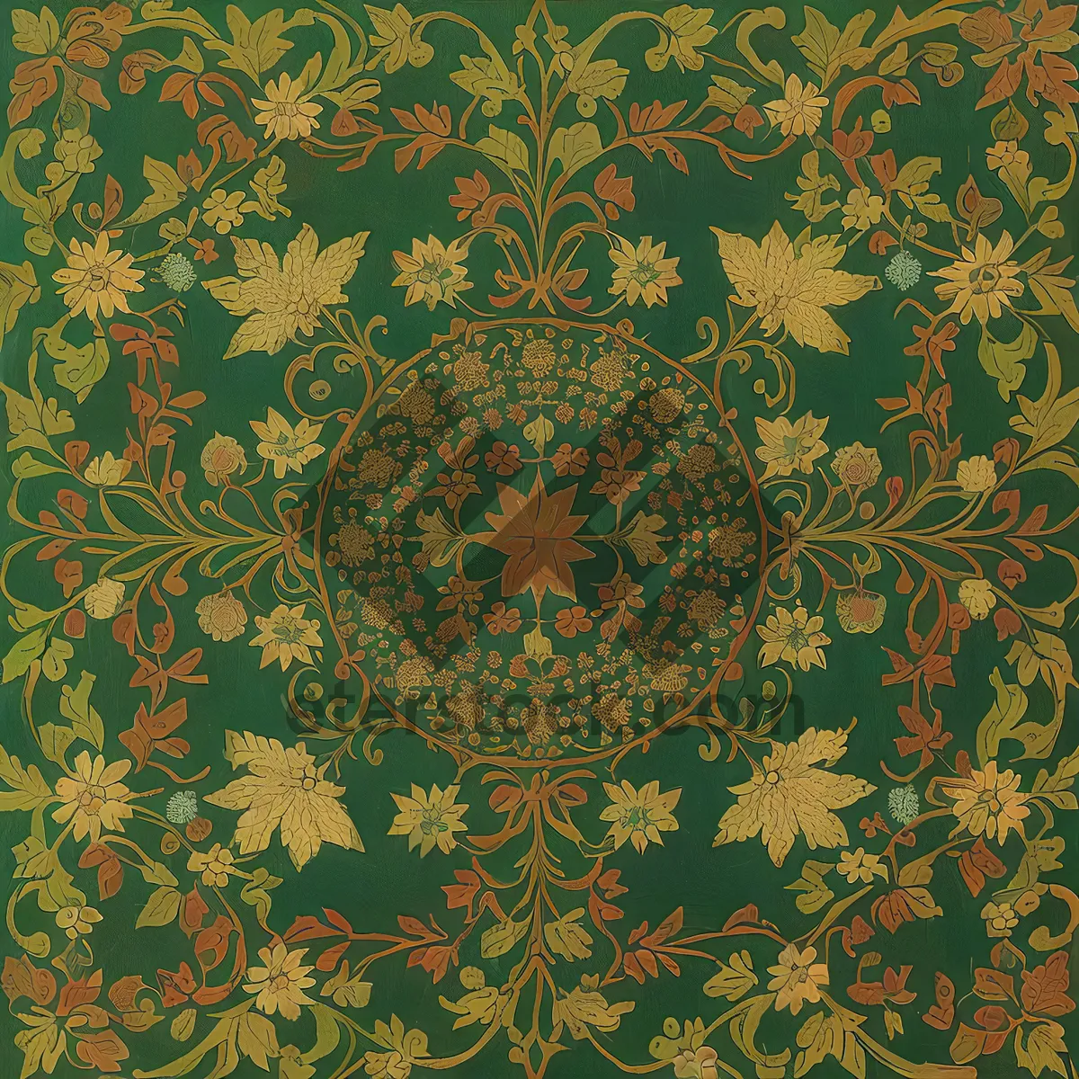 Picture of Luxurious Baroque Silk Ornament with Floral Elements