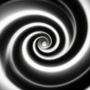 Elegant swirling 3D fractal spiral in black.