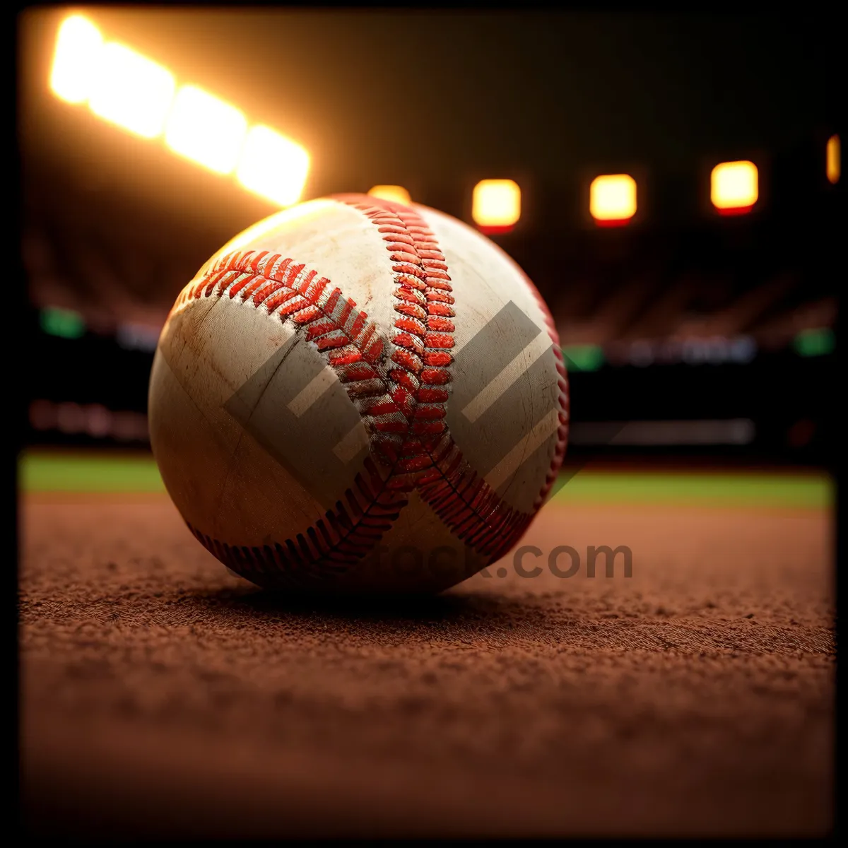 Picture of Baseball Glove and Ball on Green Grass