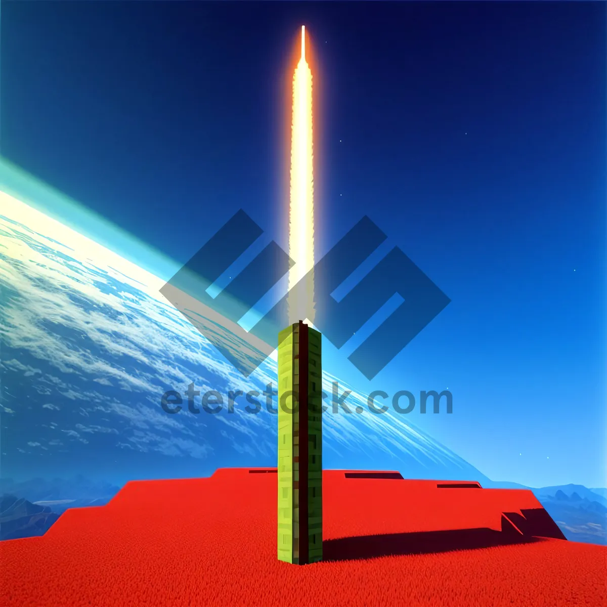 Picture of Blazing Beacon: Rocket-shaped Candle Lighting Darkness