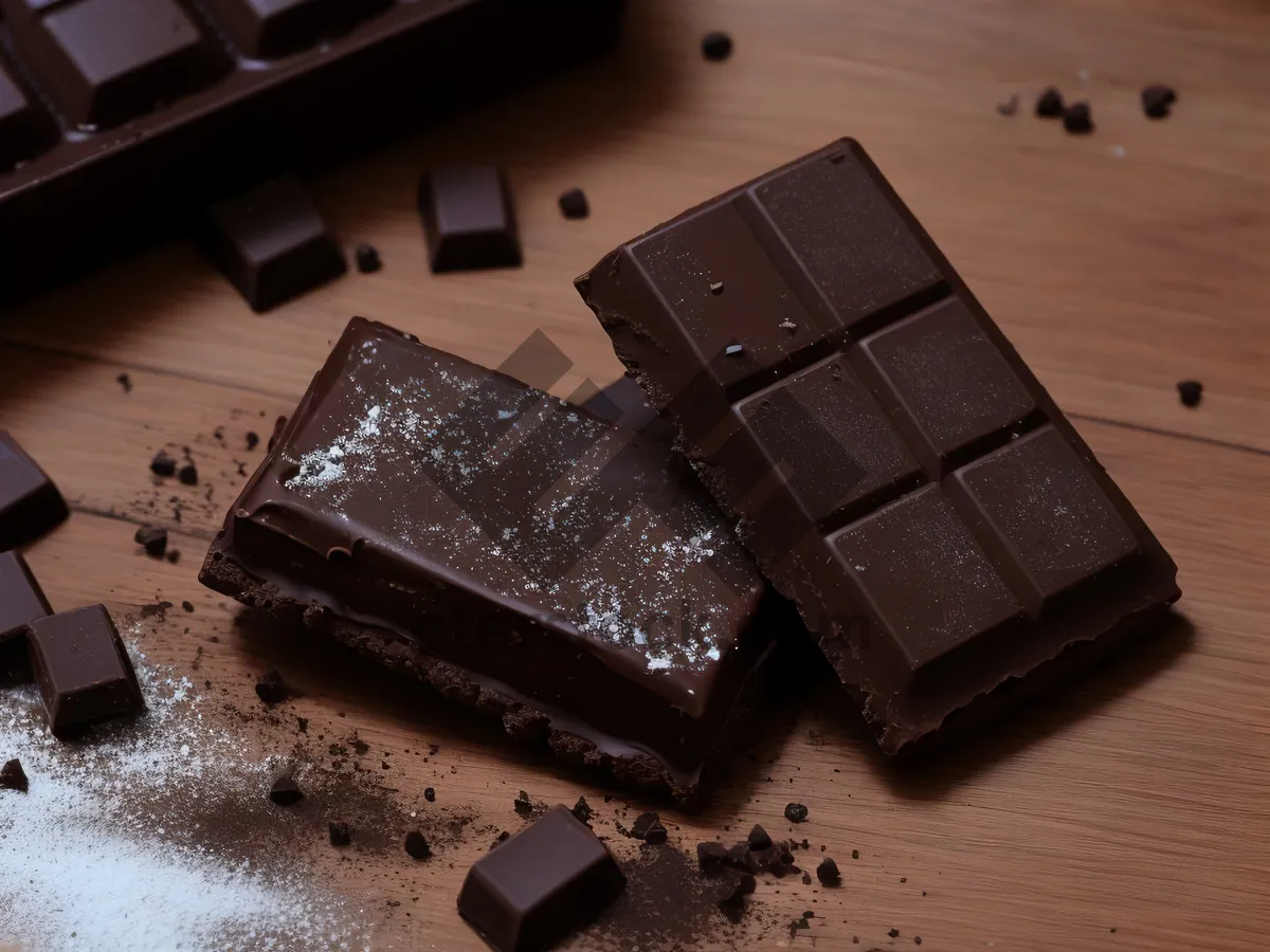 Picture of Computer keyboard close up with chocolate wallet.