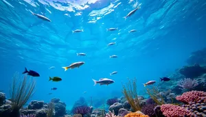 Colorful Fish in Tropical Coral Reef Underwater Dive