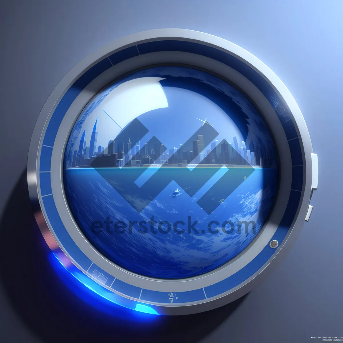 Picture of Shiny Glass Circle Button Icon: Digital Design+