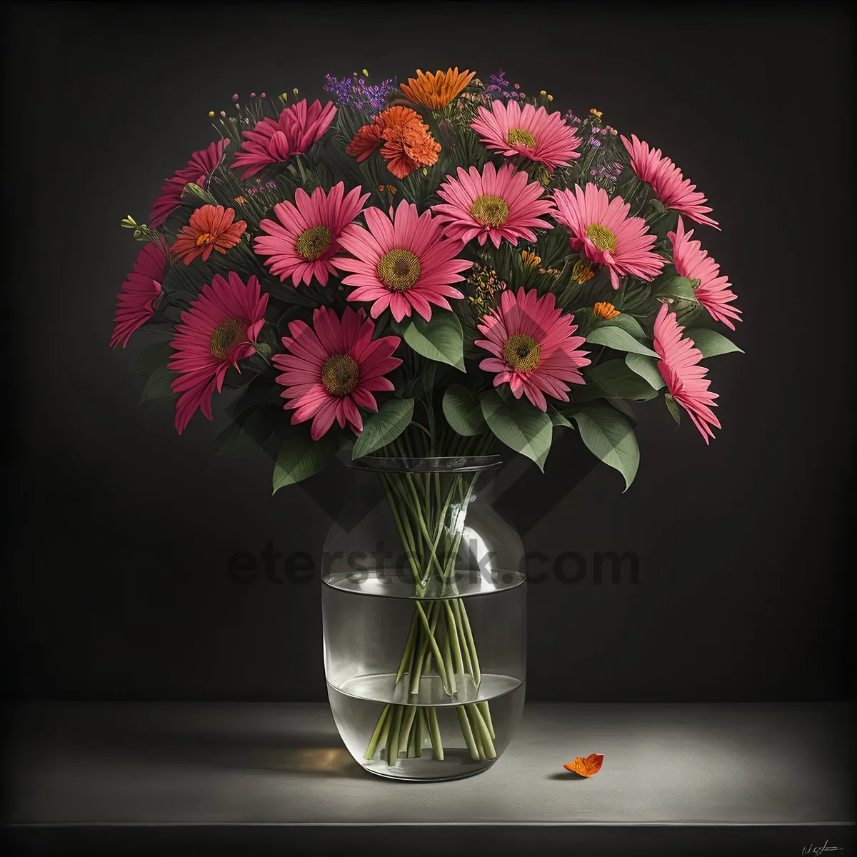 Picture of Floral Celebration: Pink Bouquet in Black