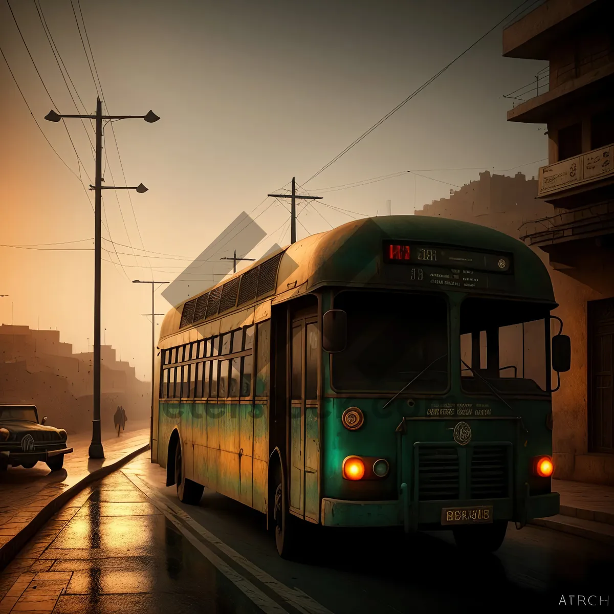 Picture of City Streetcar on Railway Track