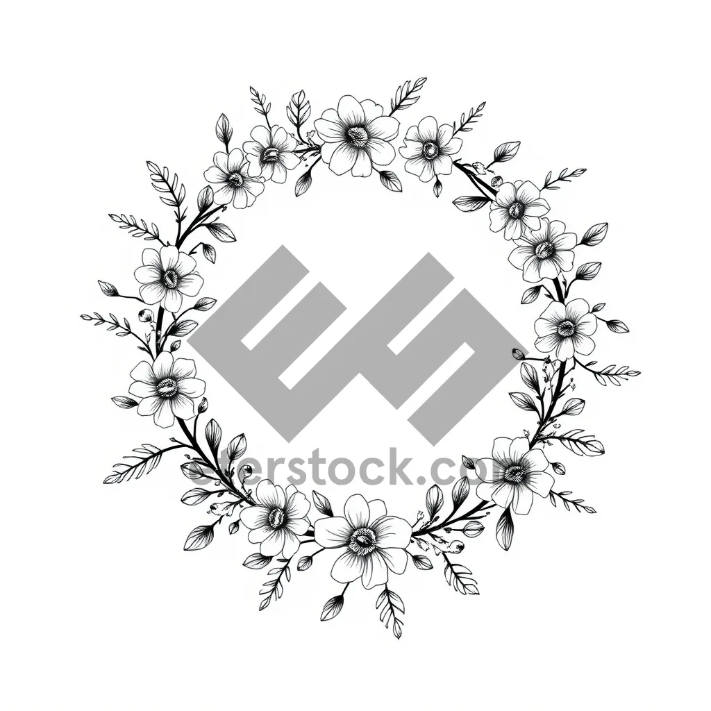 Picture of Winter snowflakes border design element.