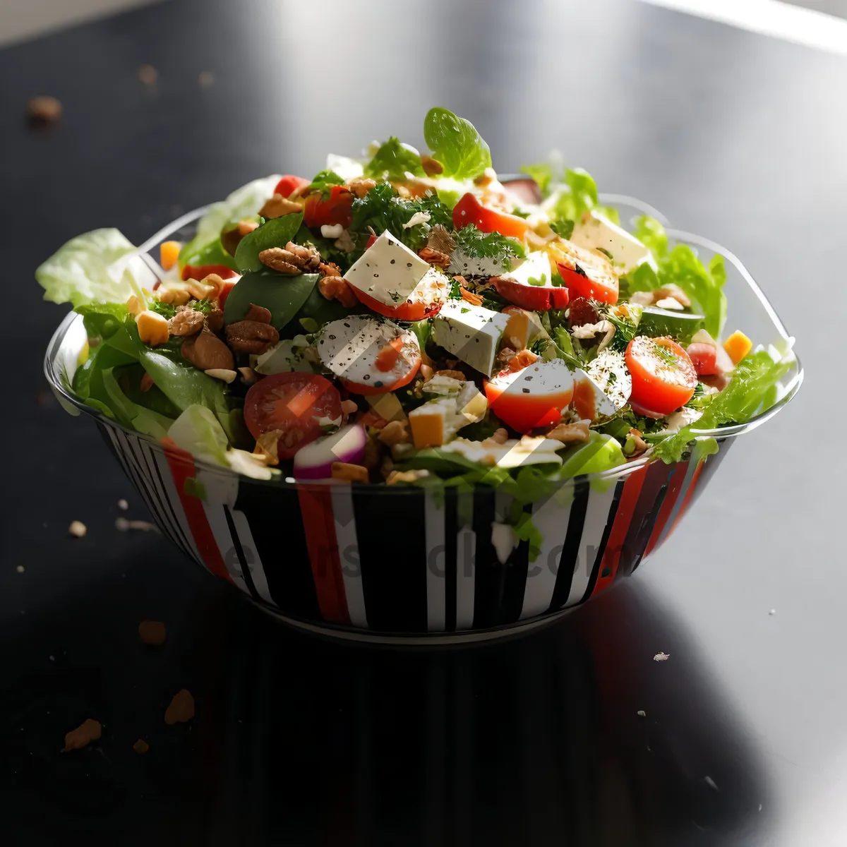 Picture of Fresh Vegetable Salad with Healthy Tomato Sauce