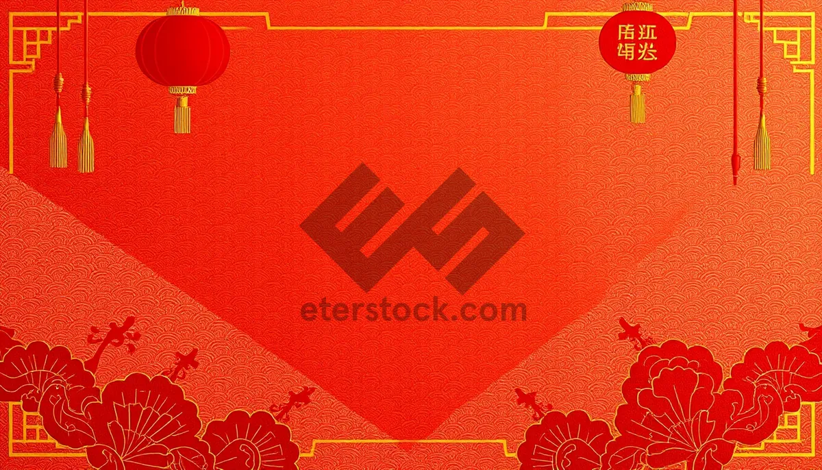 Picture of Vintage floral frame design for card decoration.