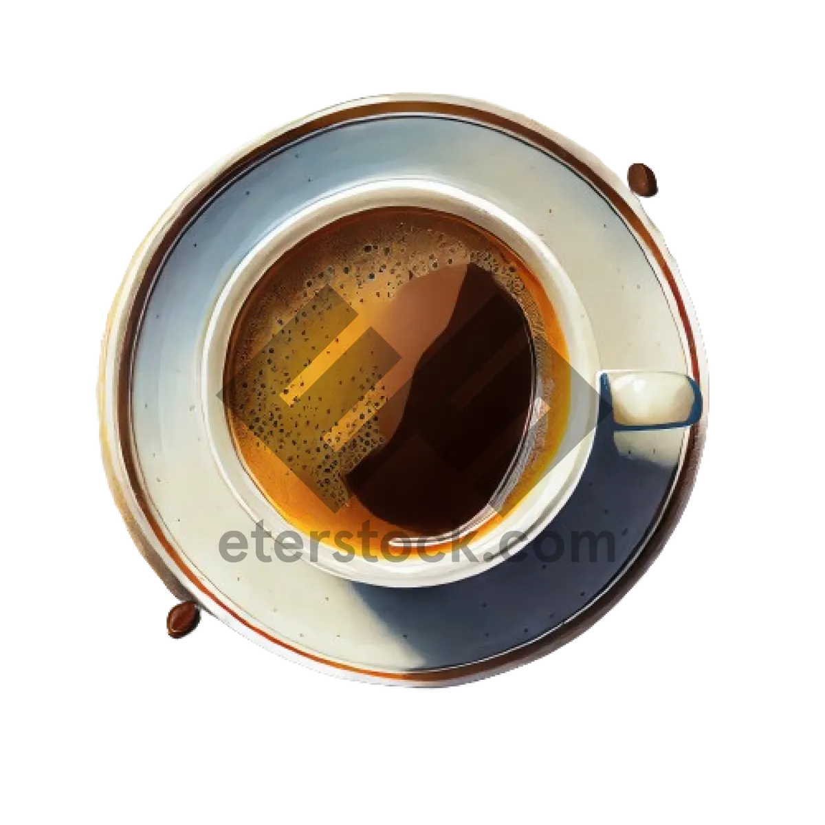 Picture of Hot black coffee in a brown mug.