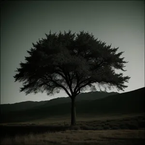 Golden Hour Horizons: Serene Sunset Over Tree-filled Landscape