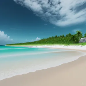 Serenity by the Seashore"
or
"Idyllic Tropic Waves"
or
"Relaxation on a Tropical Beach"
or
"Clear Skies and Azure Waters"
or
"Paradise Found: Sun, Sand, and Sea