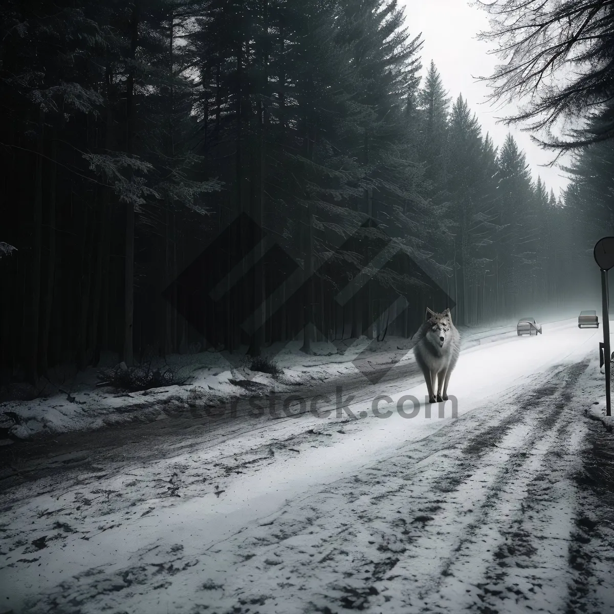 Picture of Winter Wonderland: Serene snowy forest landscape with frozen trees.