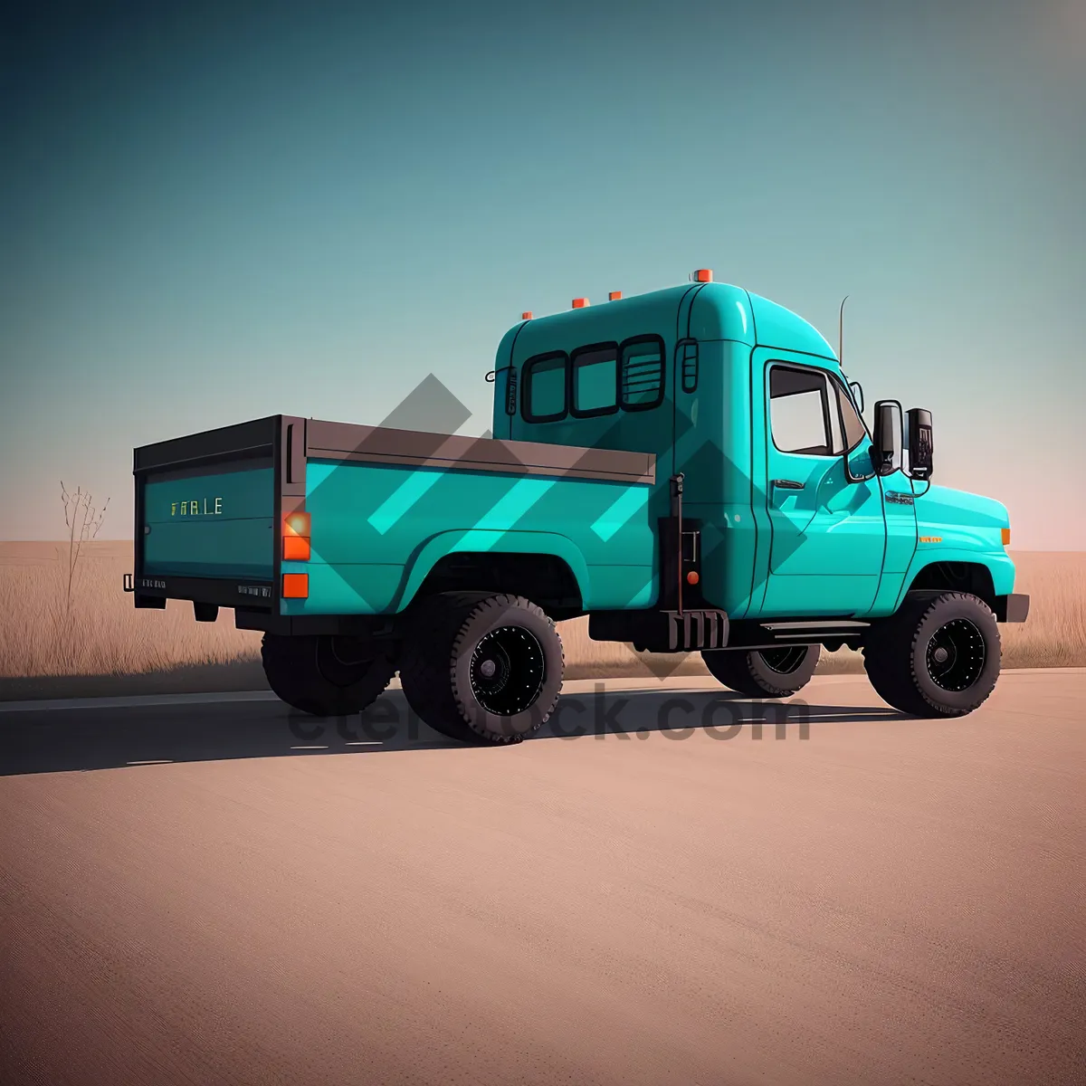 Picture of Industrial Transport: Heavy Diesel Truck on Highway