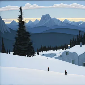 Winter Wonderland: Majestic Snowy Alpine Mountain Landscape