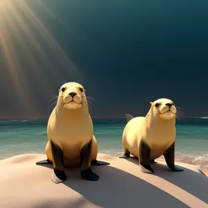 ArcticSeaDogTrainer - Cute pet sea lion training session.