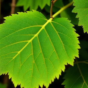 Vibrant Birch Leaves in Summer Forest