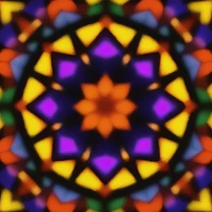 Vibrant Kaleidoscope Fractal Design: Colorful Geometric Art