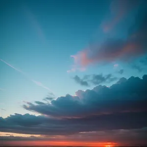 Vibrant Sunset over Majestic Mountains
