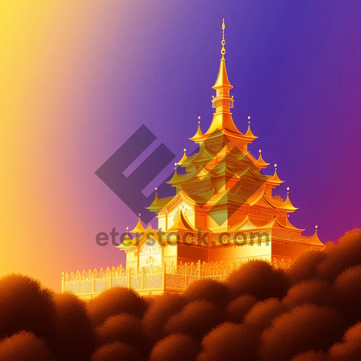 Picture of Golden Shrine: Ancient Icon of Worship