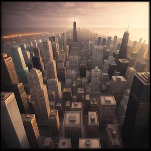 Metropolis at Dusk: Urban Skyline Illuminated