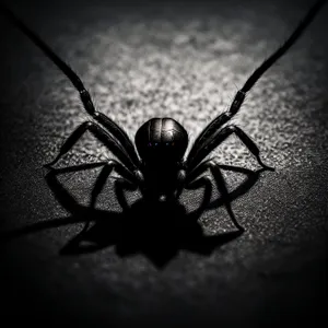 Black Widow Spider Close-Up - Arachnid Arthropod Invertebrate Image