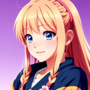 Colorful Cartoon Character with Fancy Hair in Costume