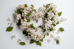 Pink spirea blossoms in spring garden bouquet.