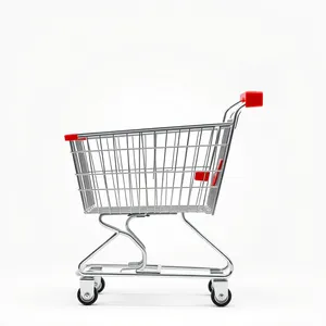 Metallic shopping cart for business transactions in supermarkets.