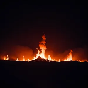 Blazing Inferno: A Fiery Mountain Volcano