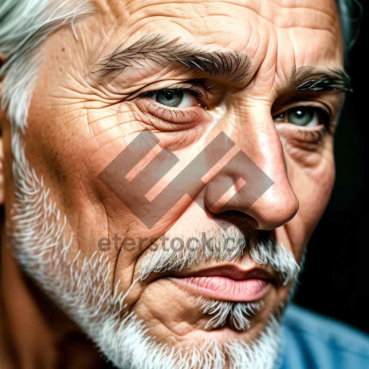 Picture of Happy senior man with gray hair and smiling face