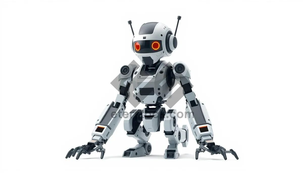 Picture of Futuristic 3D Robot Man Silhouette Sport Character