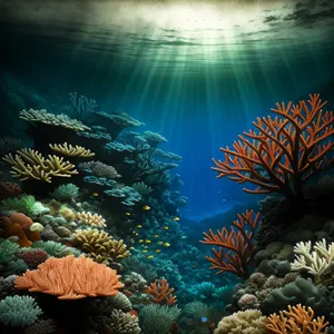 Colorful Coral Reef Exploration Below Sunlit Waters