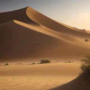 Sandy Desert Sunset on Moroccan Dunes