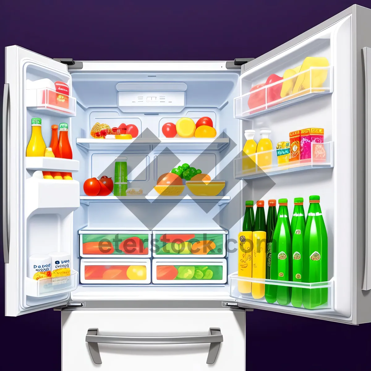 Picture of Efficient Cooling: White Home Refrigerator Appliance