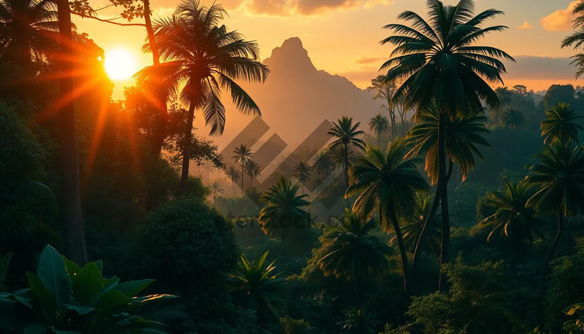 Picture of Tropical Sunset Palm Beach Relaxation Ocean View