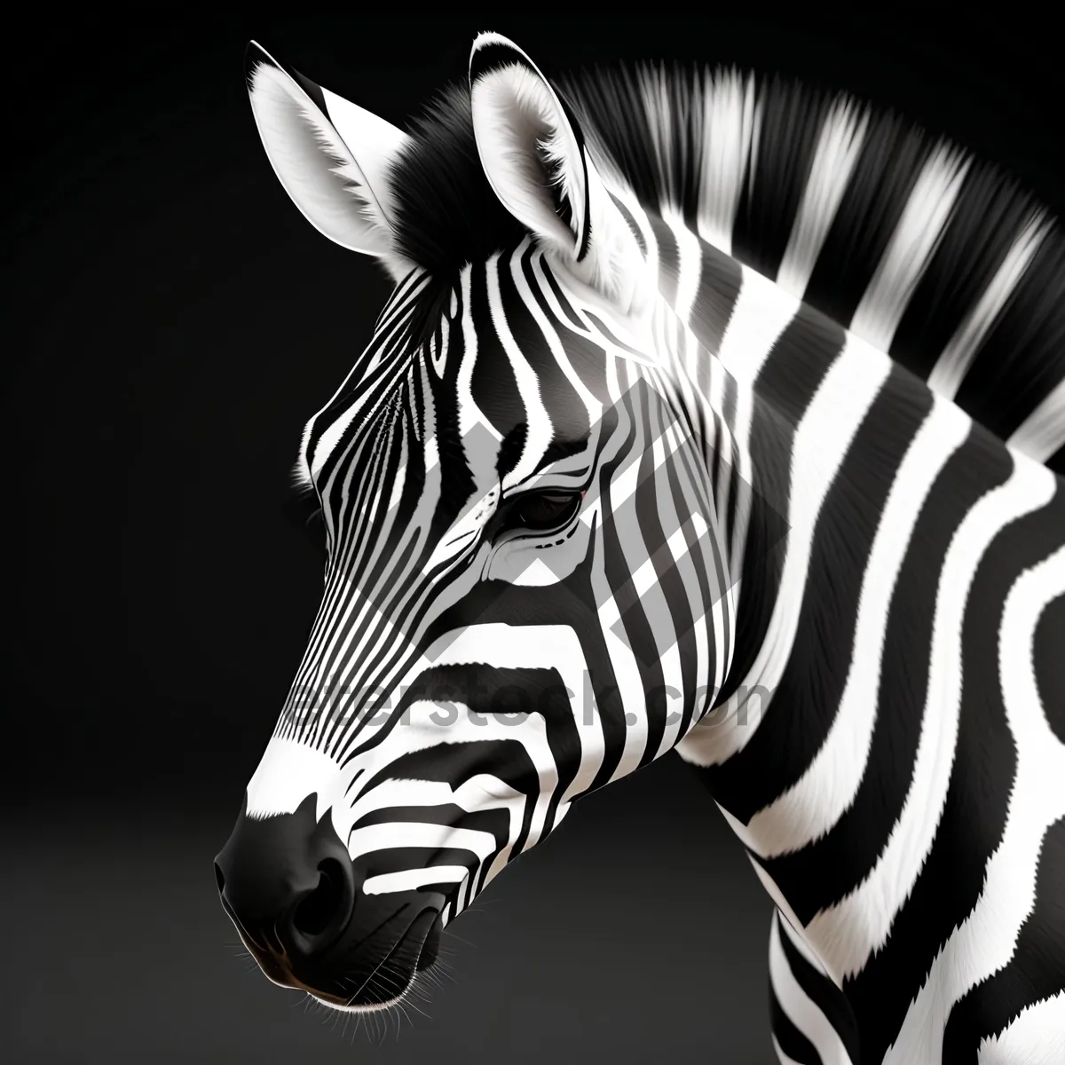 Picture of Striped Equine Grazing in African Wilderness