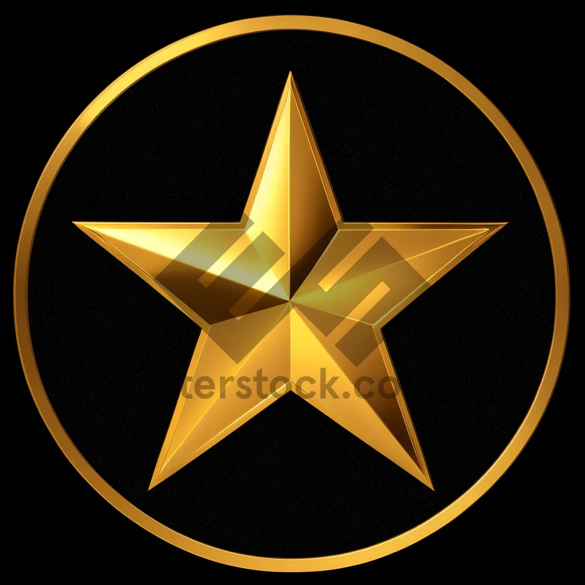 Picture of Shiny Golden Star Icon - Sparkling Five-Spot Symbol