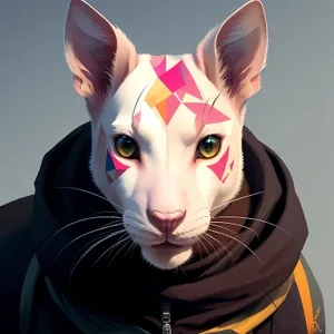 Furry Tabby Cat Staring with Whiskers