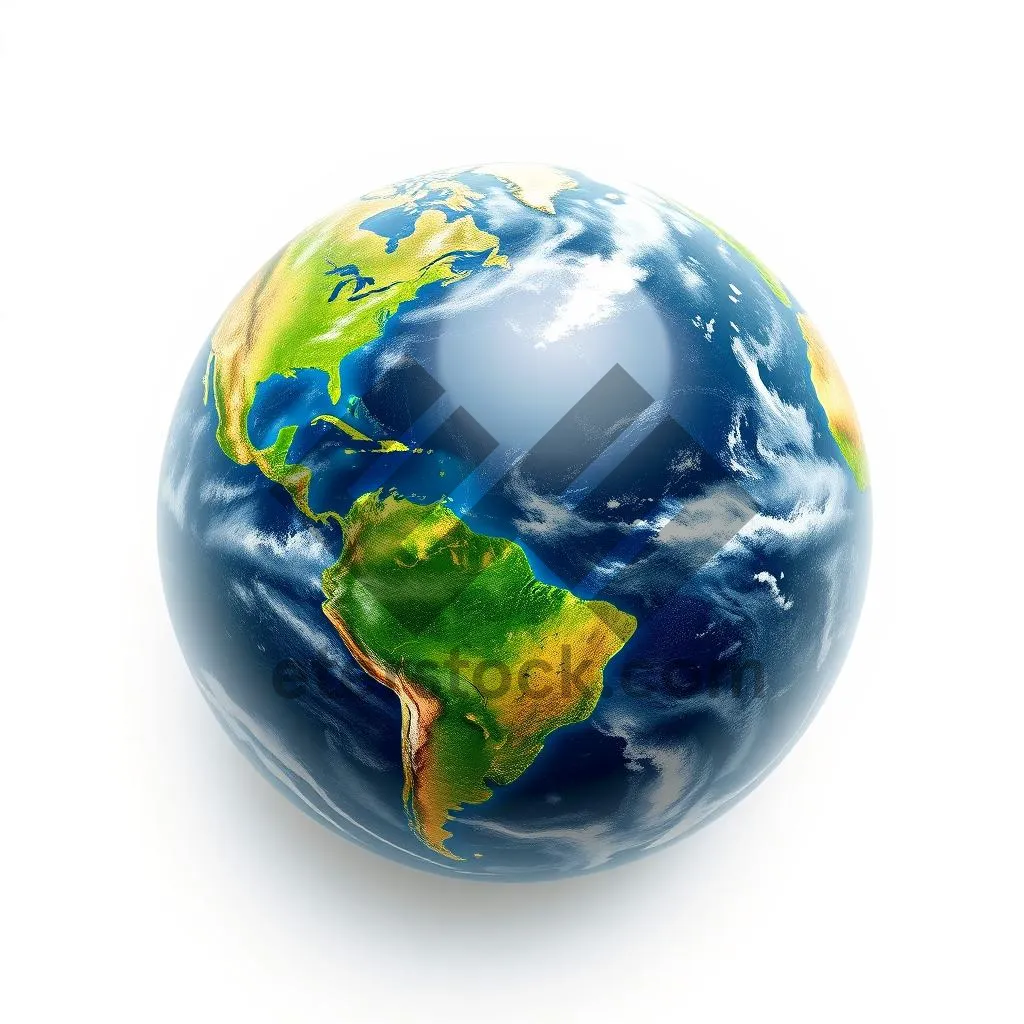 Picture of 3D Global Map of Earth and Continents