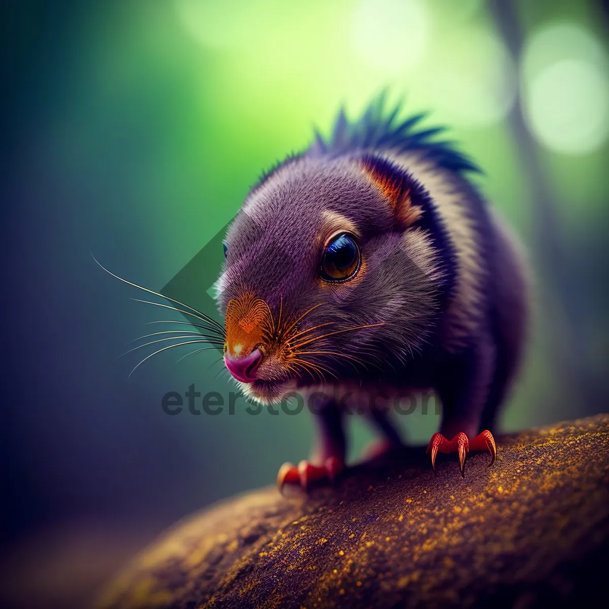 Picture of Fluffy Mouse with Funny Hair Pose