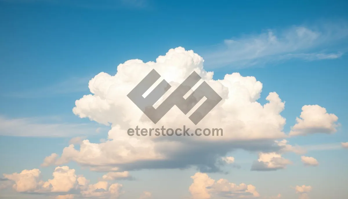 Picture of Bright Summer Sky with Fluffy Clouds