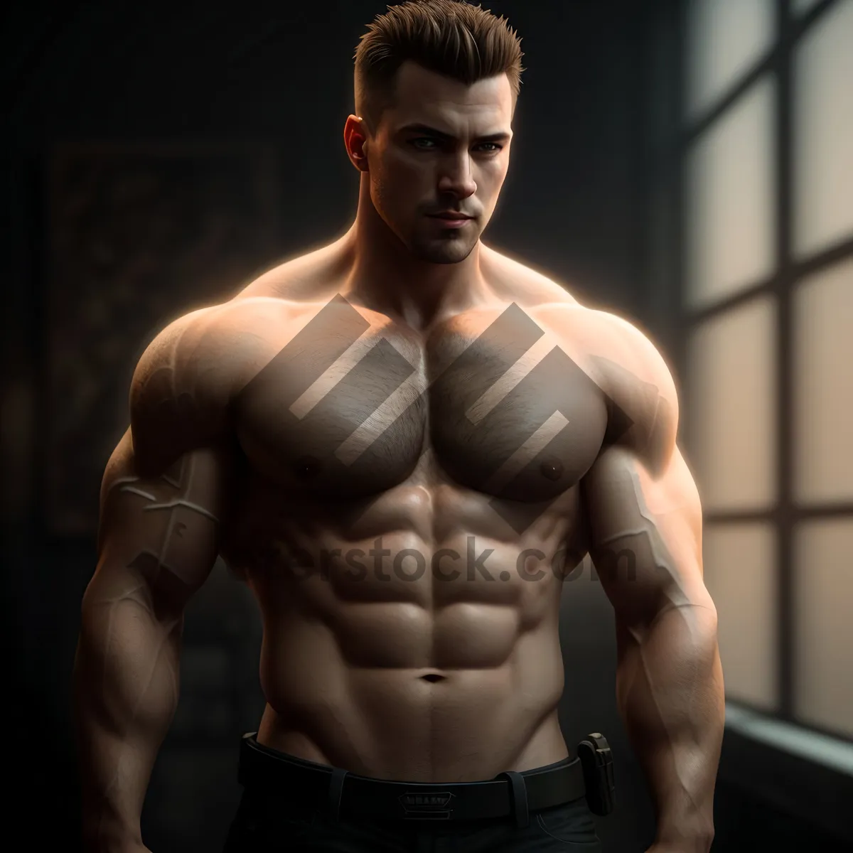 Picture of Sculpted Strength: The Powerful Masculine Bodybuilder