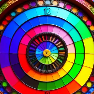 Colorful Light Mosaic Window Design: Artistic Roulette Wheel