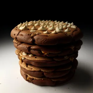 Delicious stack of chocolate cookies and biscuits