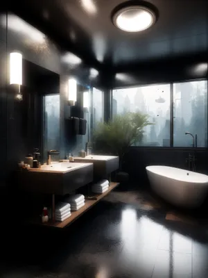 Modern luxury bathroom with stylish glass basin