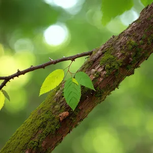 Summer Elm Tree in Lush Forest