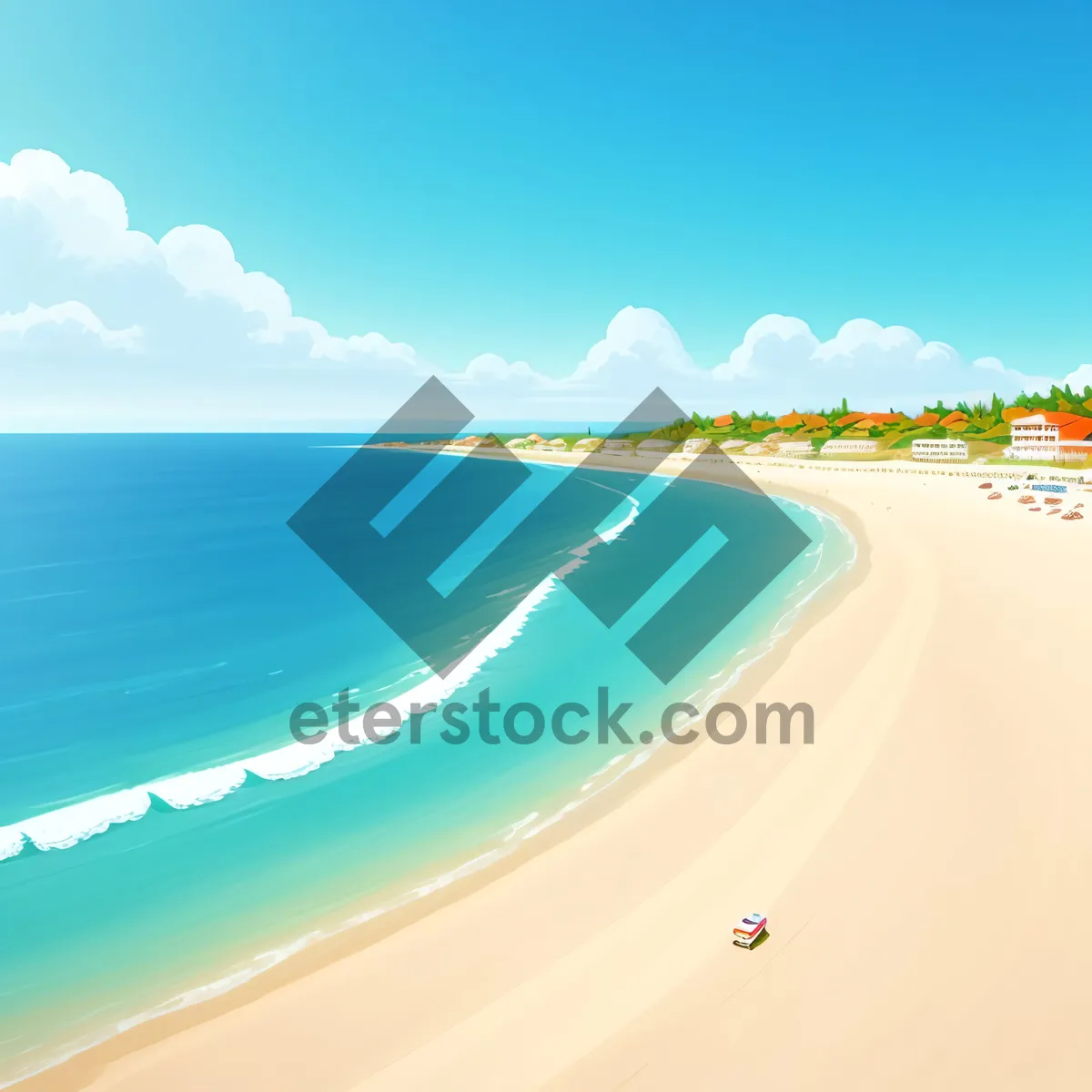 Picture of Tropical Paradise: Turquoise Waters, Sandy Beach, and Sunny Skies.