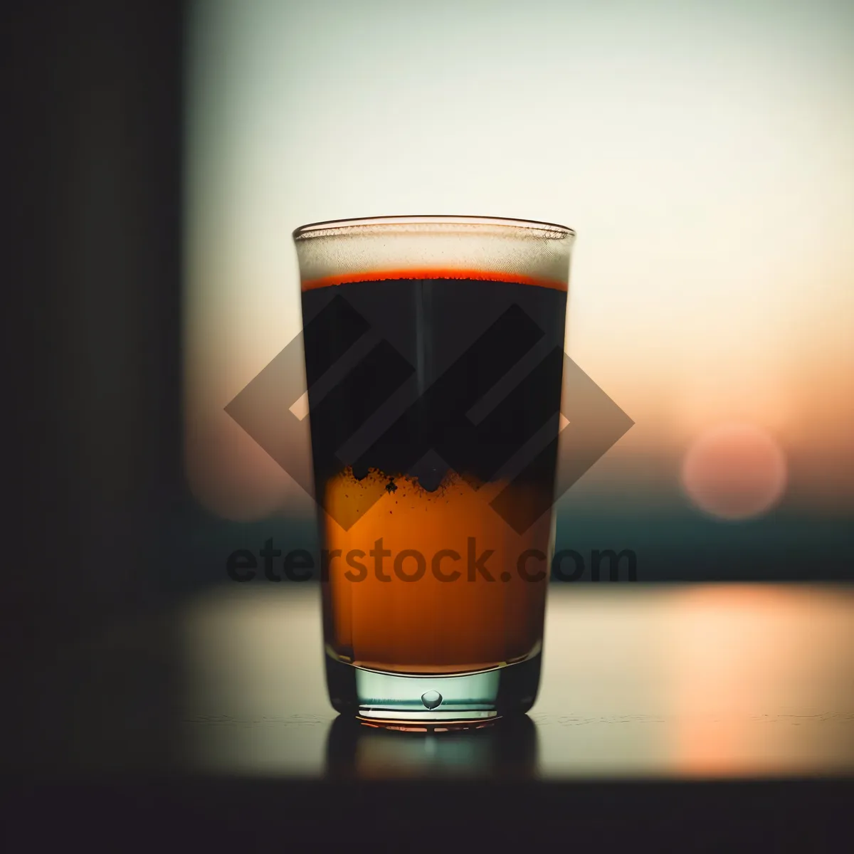 Picture of Frothy Lager Glass with Refreshing Beer