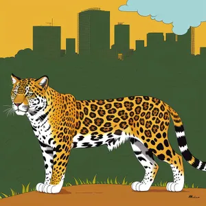Leopard fur predator on safari